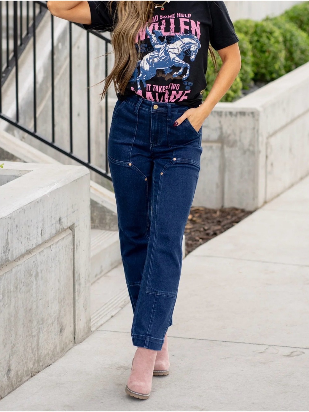 Judy Blue Vintage Horizon High-Rise Work Wear Utility Straight Leg Jeans- NWT
